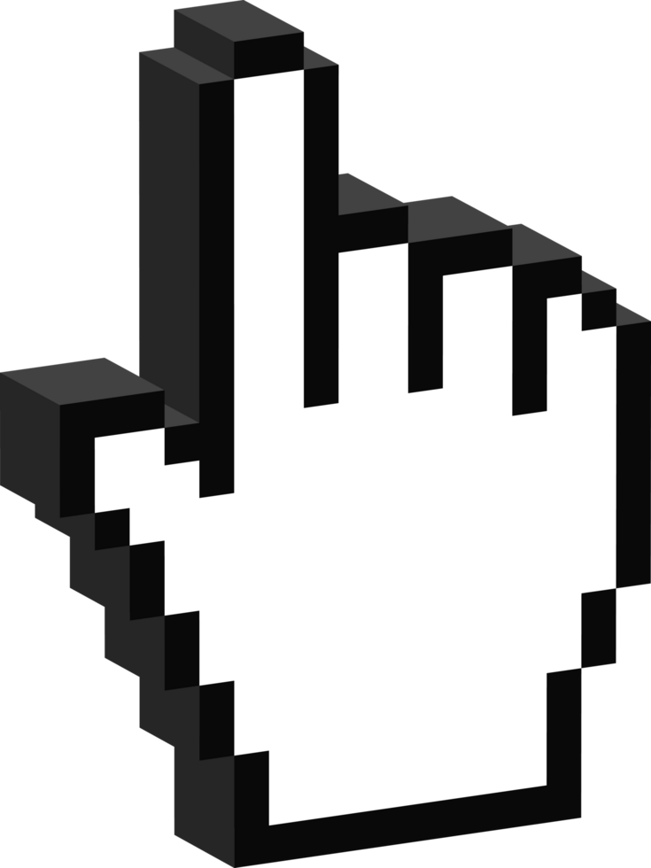 Index Pointing Up Hand 3D pixel icon. Unique style Emoji icons collection. png