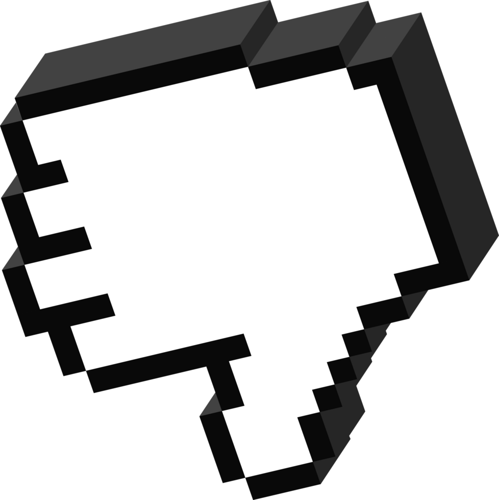 Unlike hand Dislike symbol 3D pixel icon. Unique style Emoji icons png