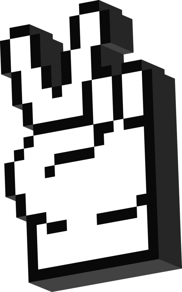 Victory Hand Emoji 3D pixel icon. Unique style Emoji icons png