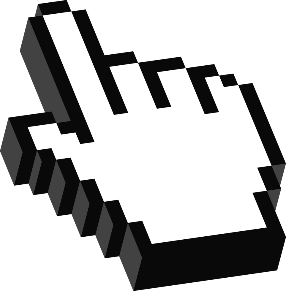 Hand Click 3D pixel icon. Unique style Emoji icons collection. png