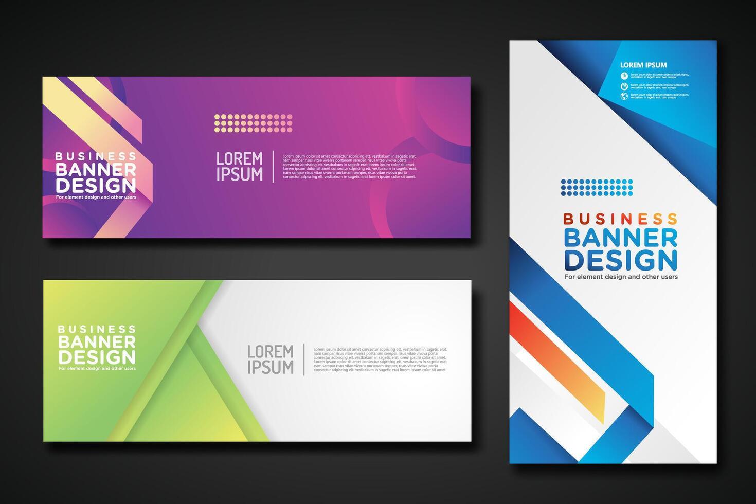 Set modern abstract banners for corporate concept, element design. illustration vector