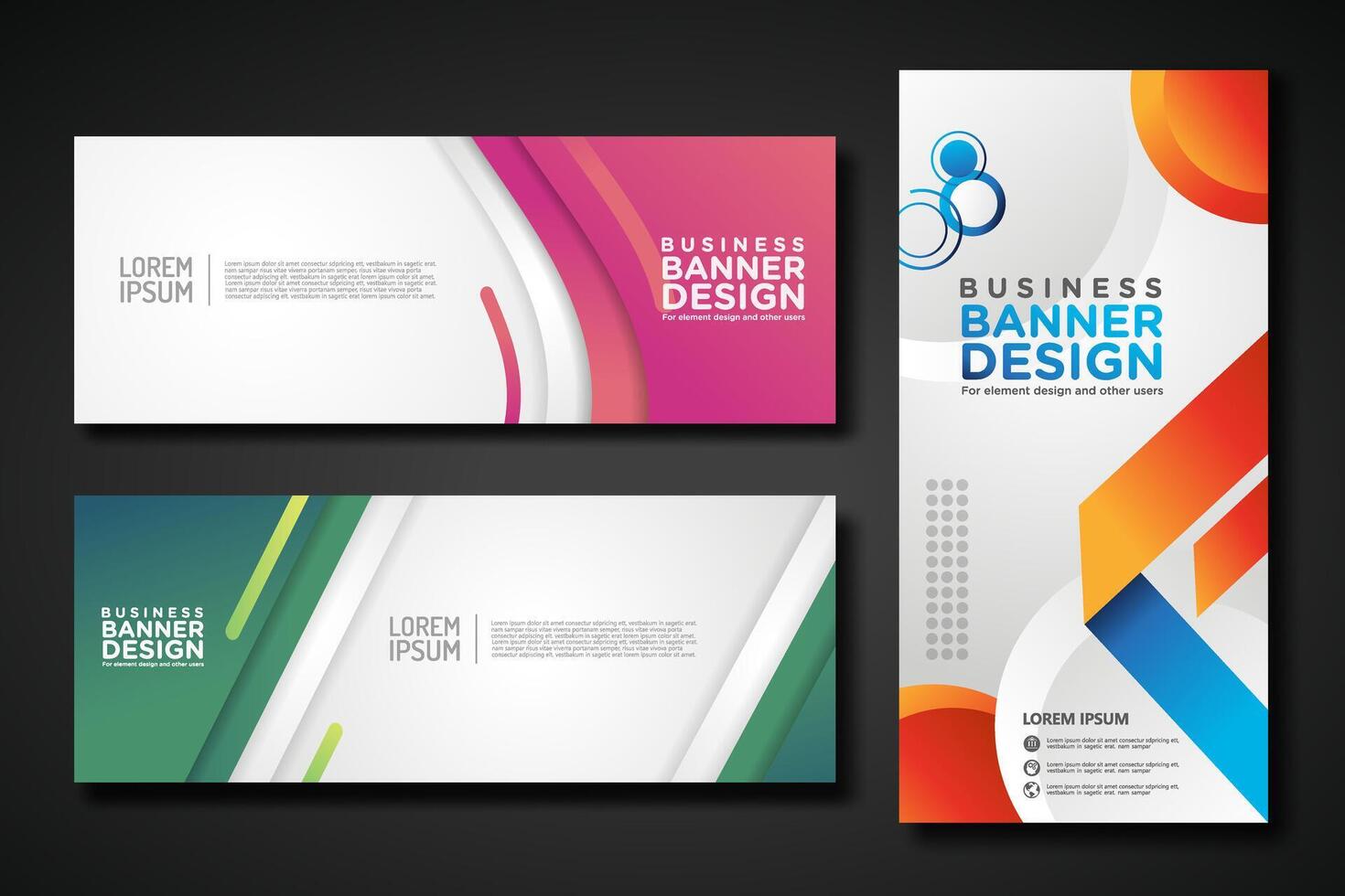 Set modern abstract banners for corporate concept, element design. illustration vector