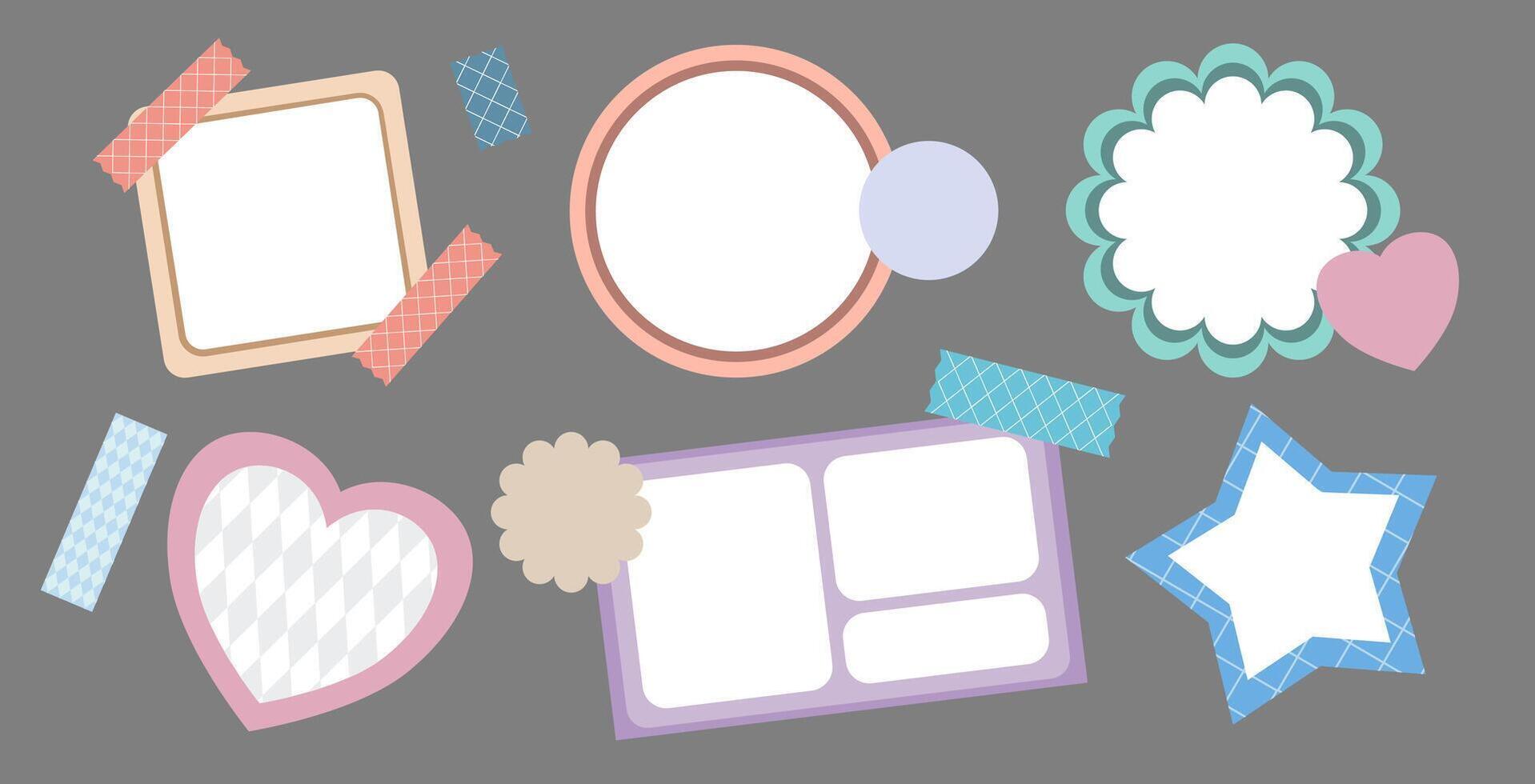 Post-it paper in cute pastel shapes vector
