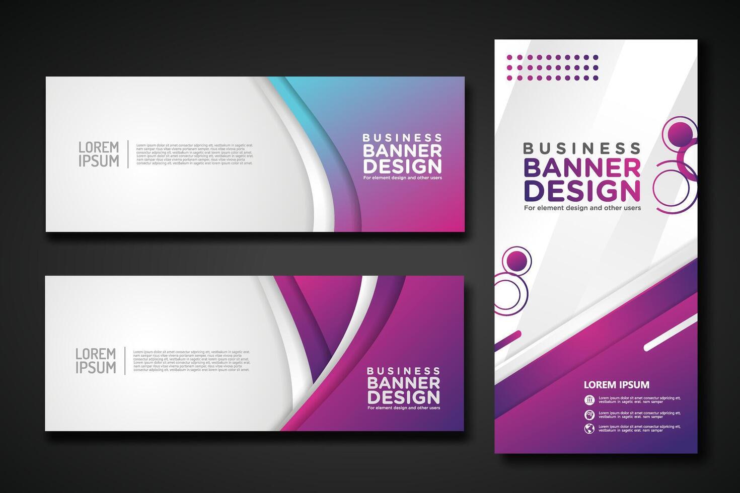 Set modern abstract banners for corporate concept, element design. illustration vector