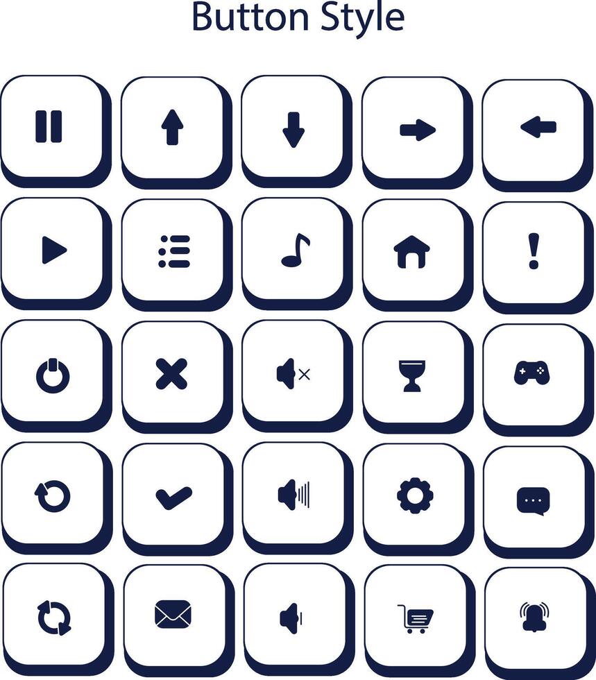 Button styles are used for various graphic design purposes, web design, game design and others vector