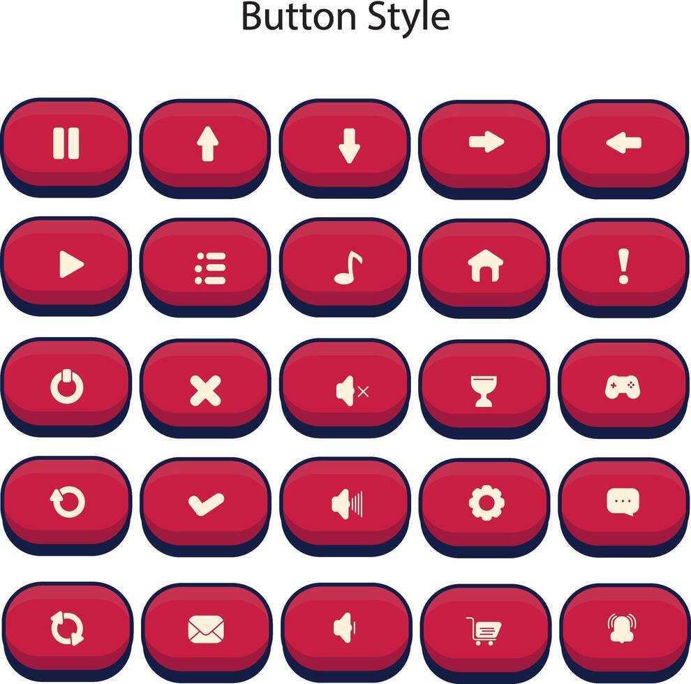Button styles are used for various graphic design purposes, web design, game design and others vector