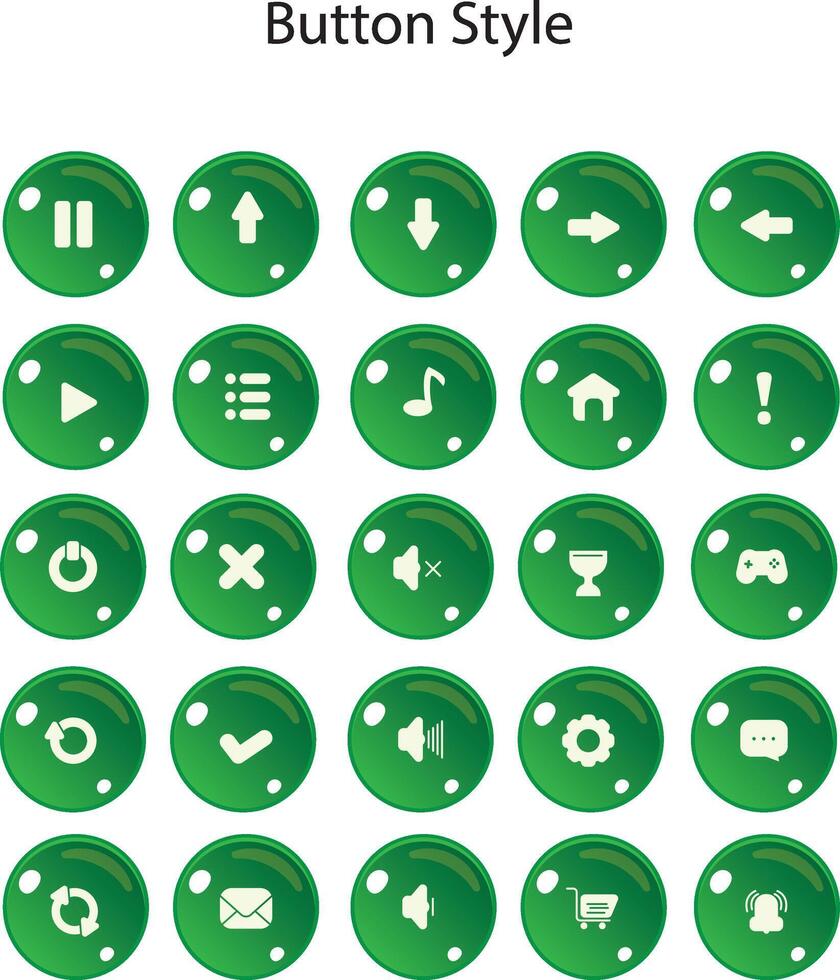 Button styles are used for various graphic design purposes, web design, game design and others vector