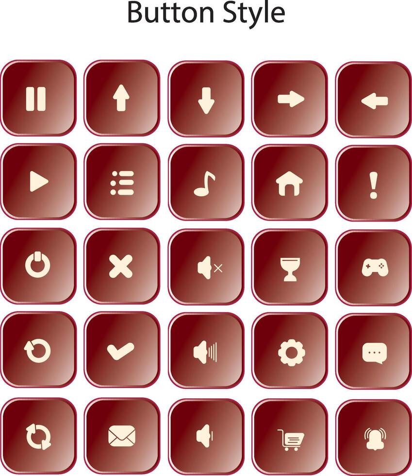 Button styles are used for various graphic design purposes, web design, game design and others vector