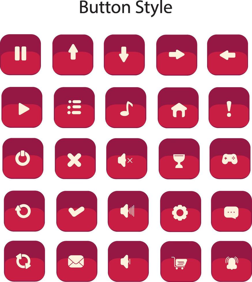 Button styles are used for various graphic design purposes, web design, game design and others vector