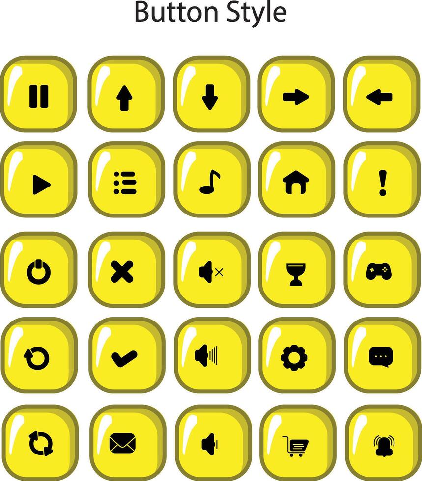 Button styles are used for various graphic design purposes, web design, game design and others vector