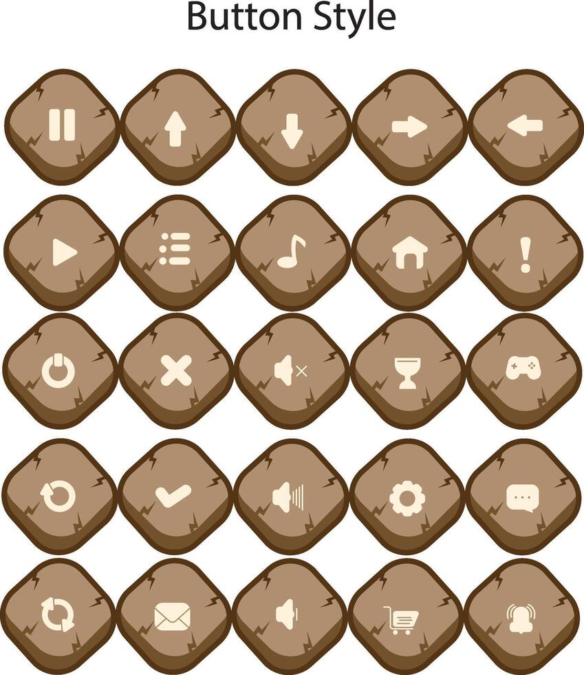 Button styles are used for various graphic design purposes, web design, game design and others vector