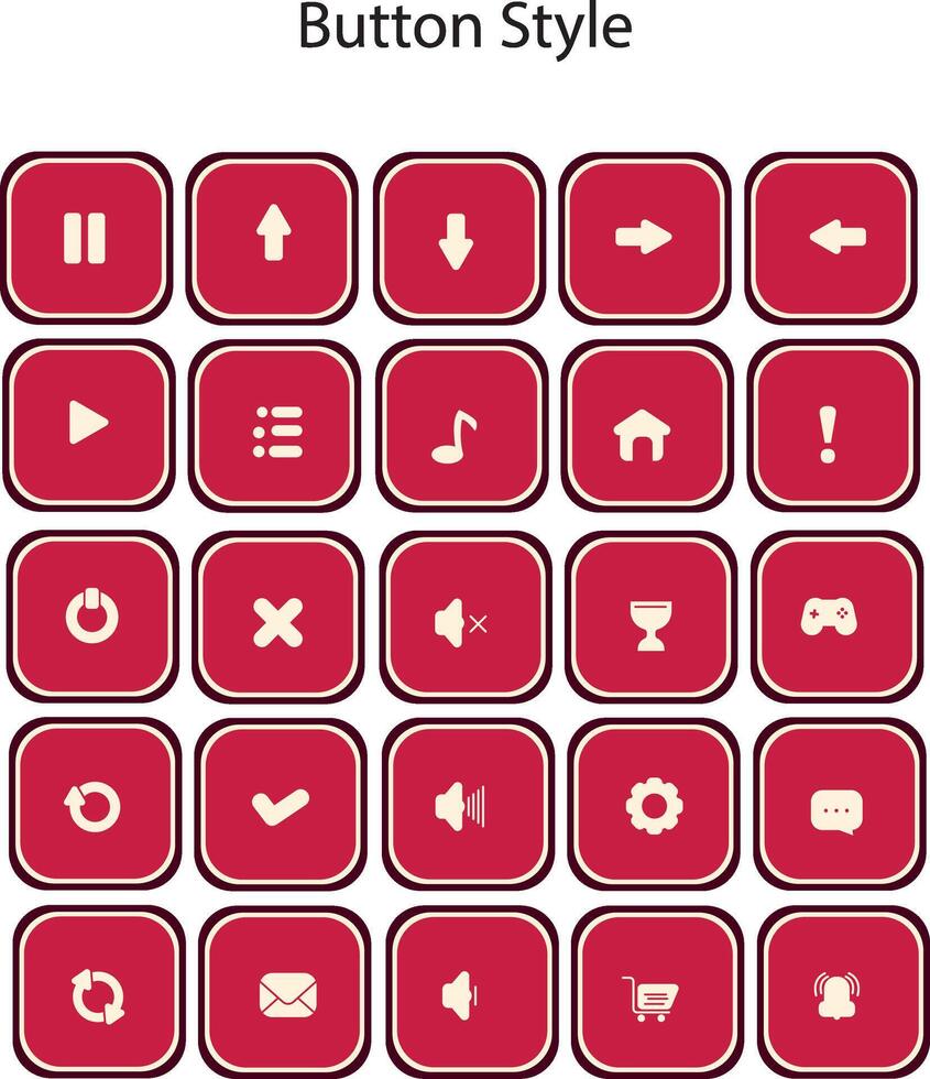 Button styles are used for various graphic design purposes, web design, game design and others vector