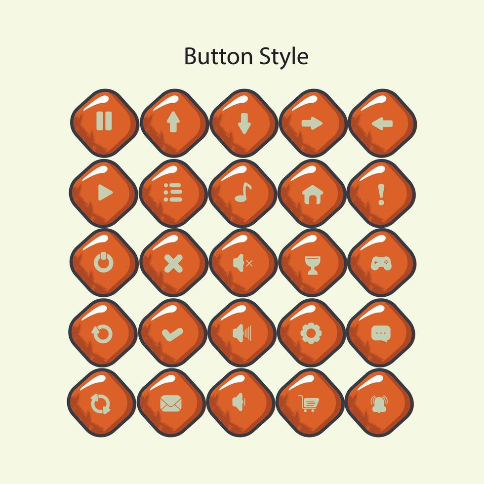 Button styles are used for various graphic design purposes, web design, game design and others vector