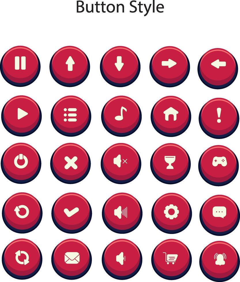 Button styles are used for various graphic design purposes, web design, game design and others vector
