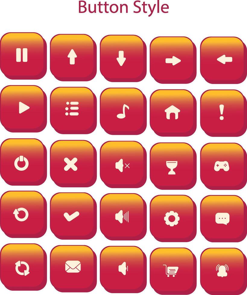 Button styles are used for various graphic design purposes, web design, game design and others vector