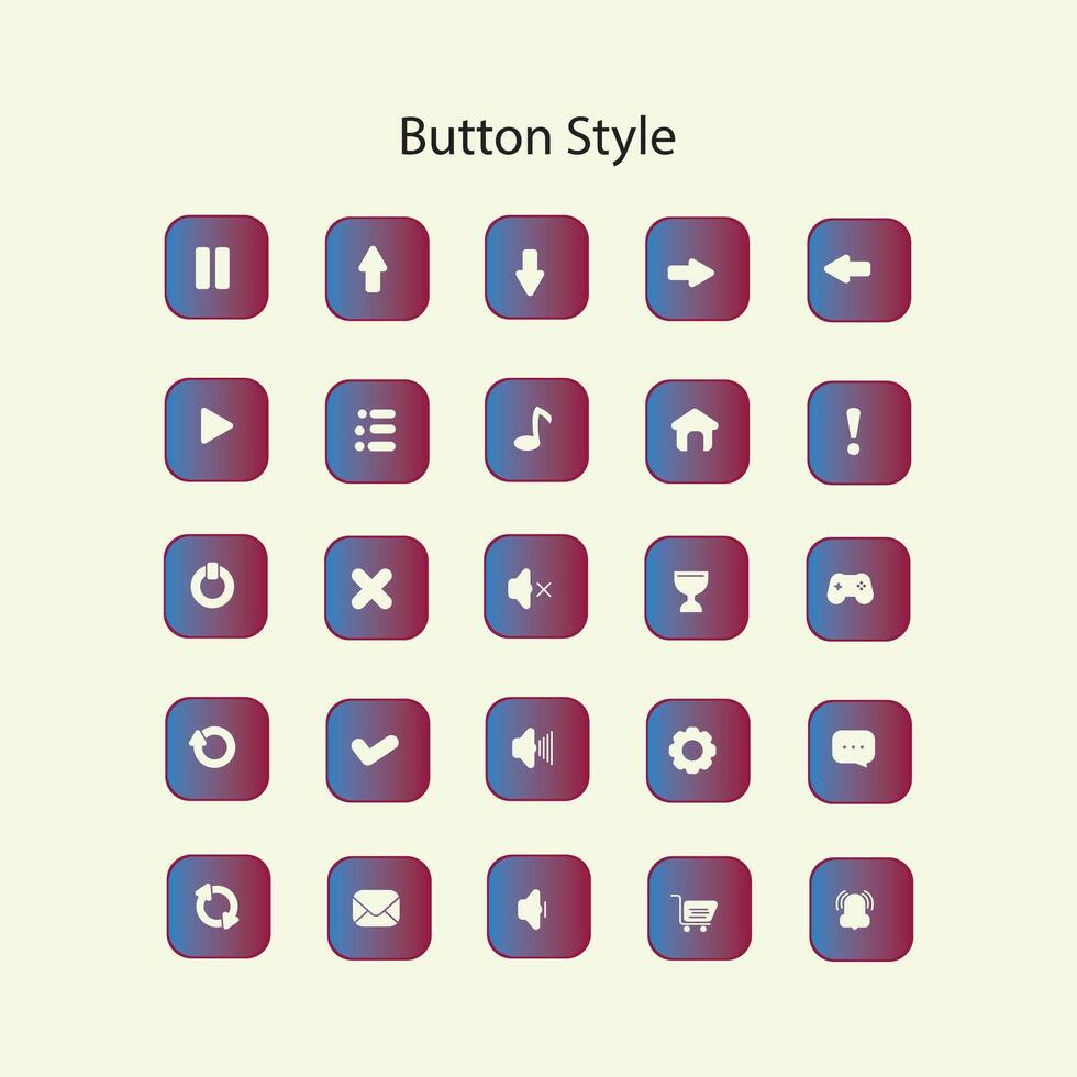 Button styles are used for various graphic design purposes, web design, game design and others vector