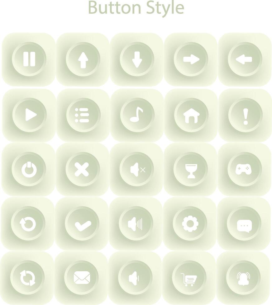 Button styles are used for various graphic design purposes, web design, game design and others vector