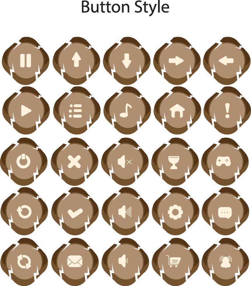 Button styles are used for various graphic design purposes, web design, game design and others vector