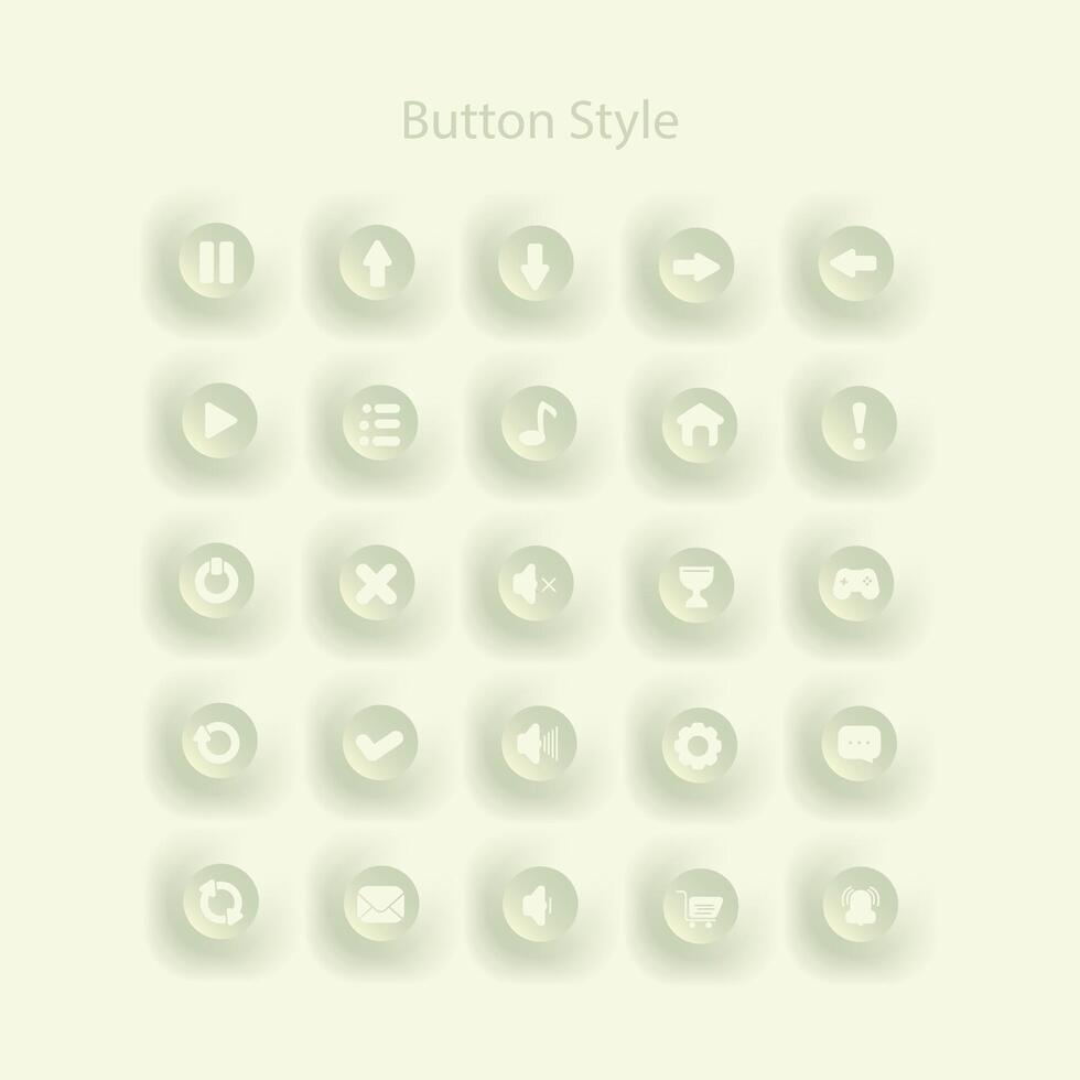Button styles are used for various graphic design purposes, web design, game design and others vector