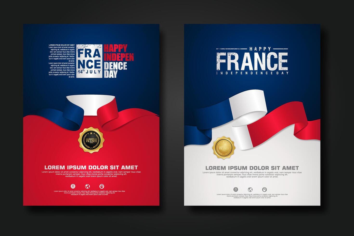 France happy Independence Day cover background design vector