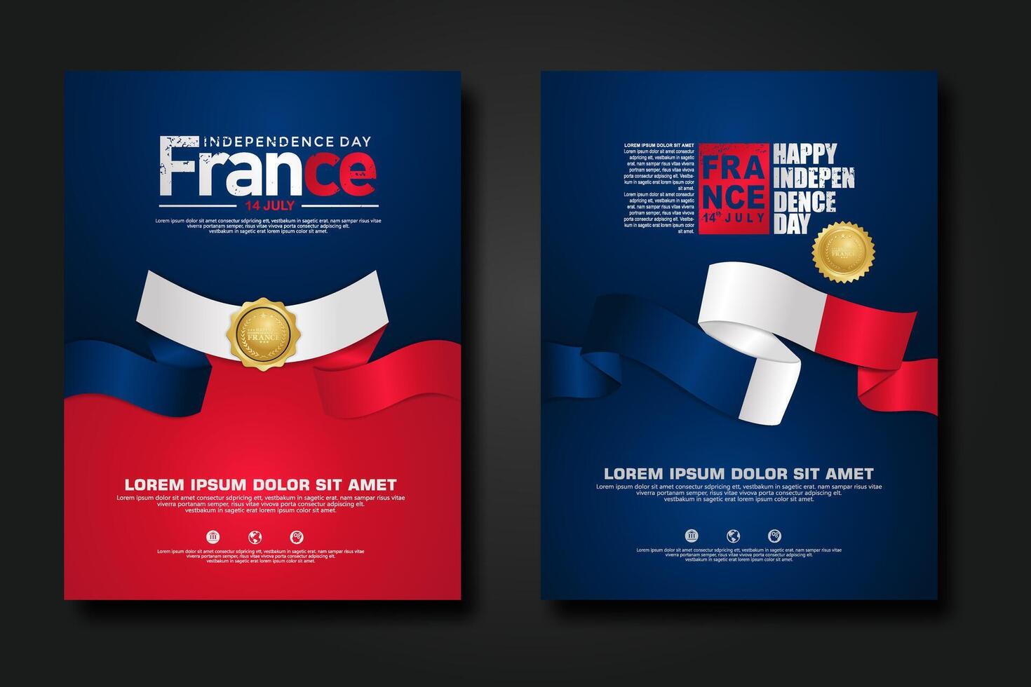France happy Independence Day cover background design vector