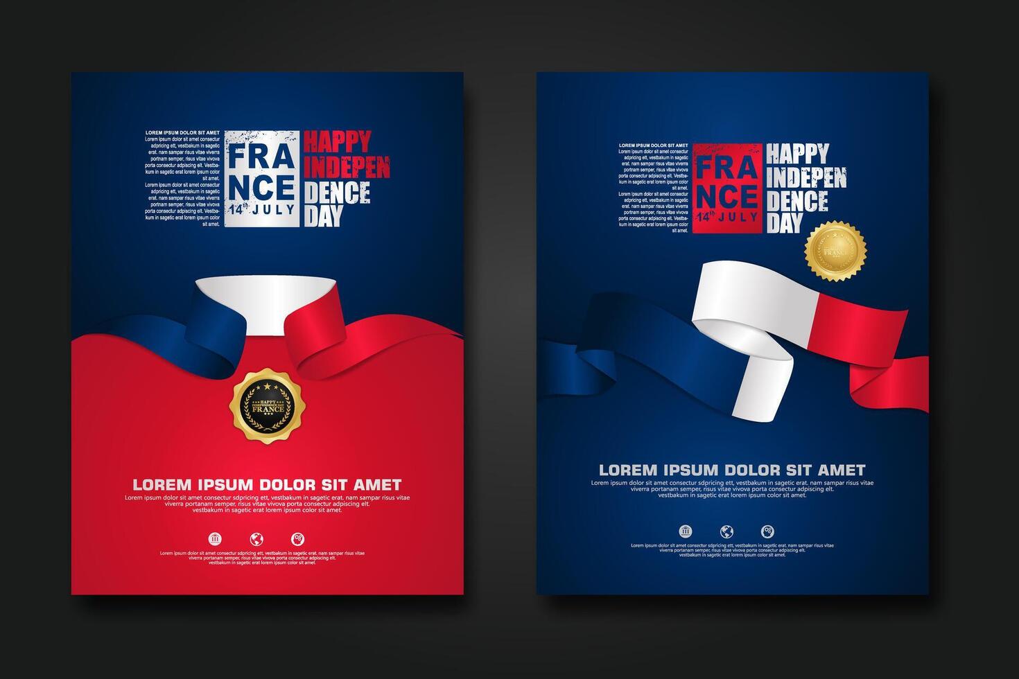France happy Independence Day cover background design vector