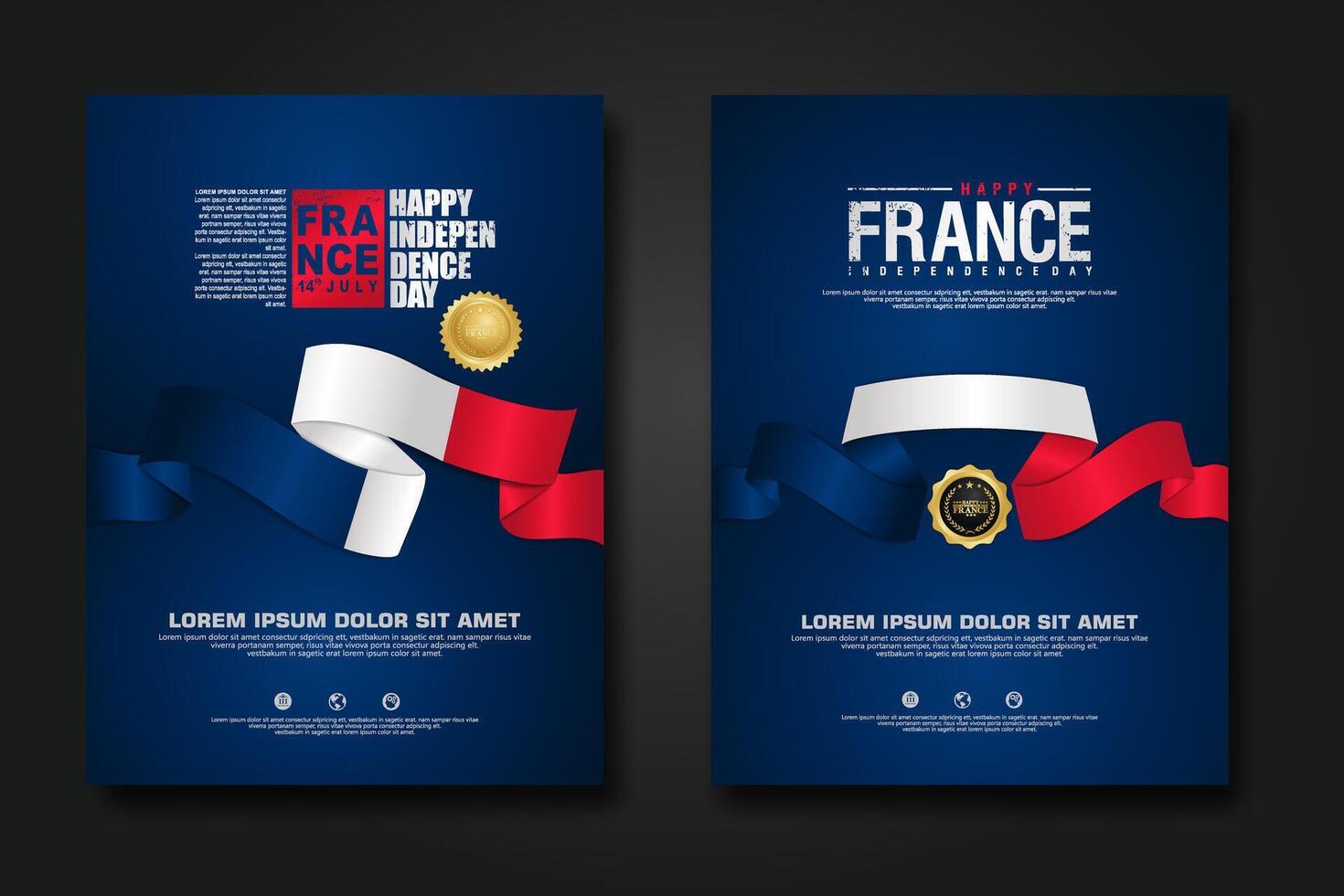 France happy Independence Day cover background design vector