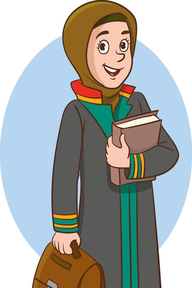 muslim Female lawyer Flat illustration. vector