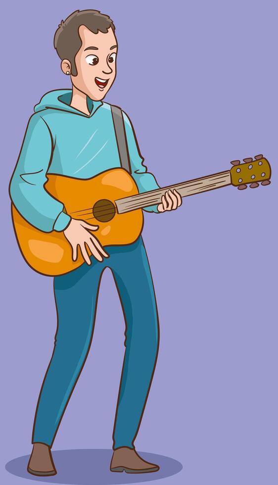 guitarist. man with guitar. musician illustration on white background. vector