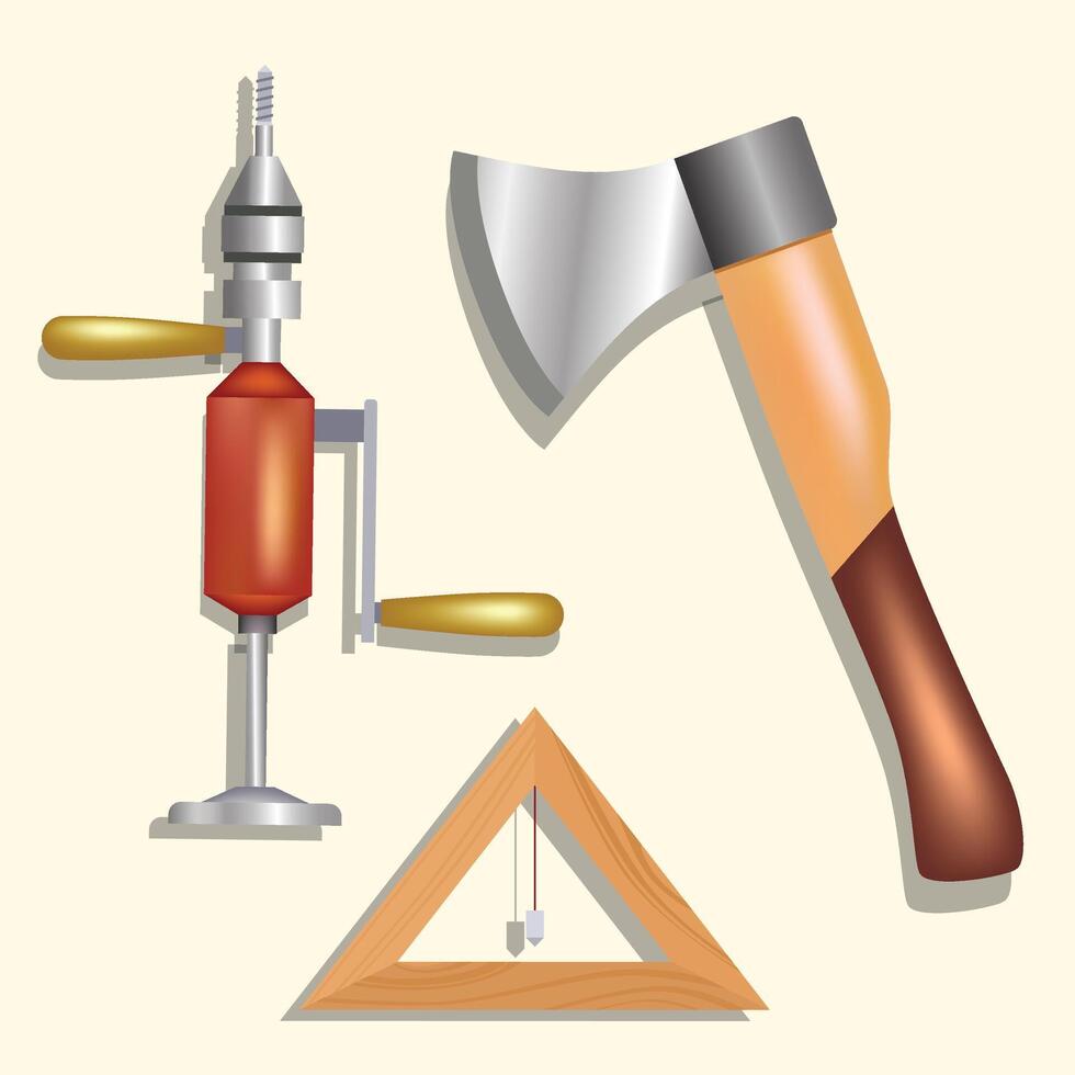 Carpentry tools Background, a picture of a hammer and a triangle with a triangle in the background vector
