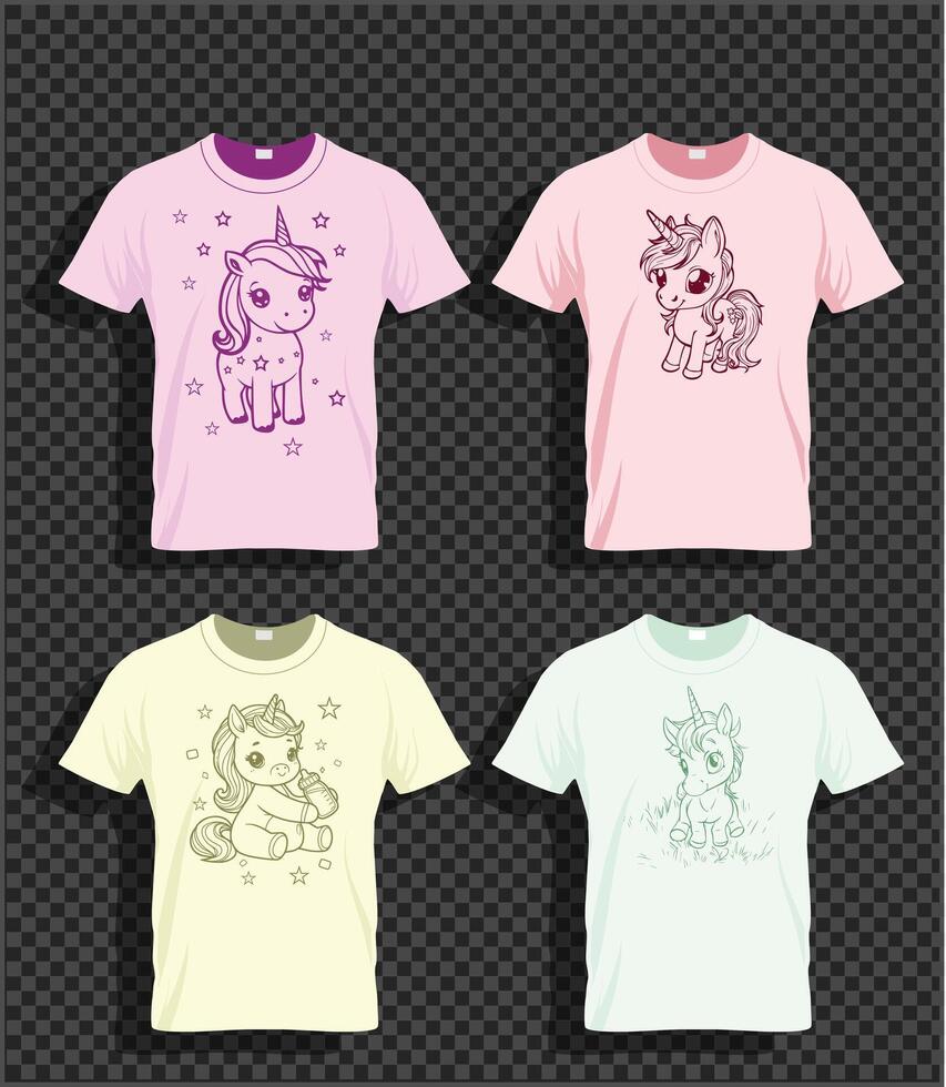 Unicorn baby, Baby color, t-shirt mockup vector