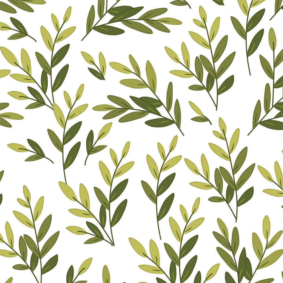 seamless pattern of leaf plants for fabric vector