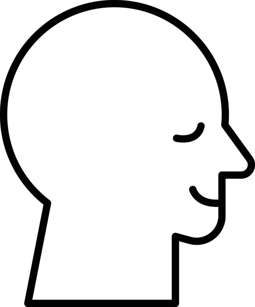 A man's head is drawn in black and white vector