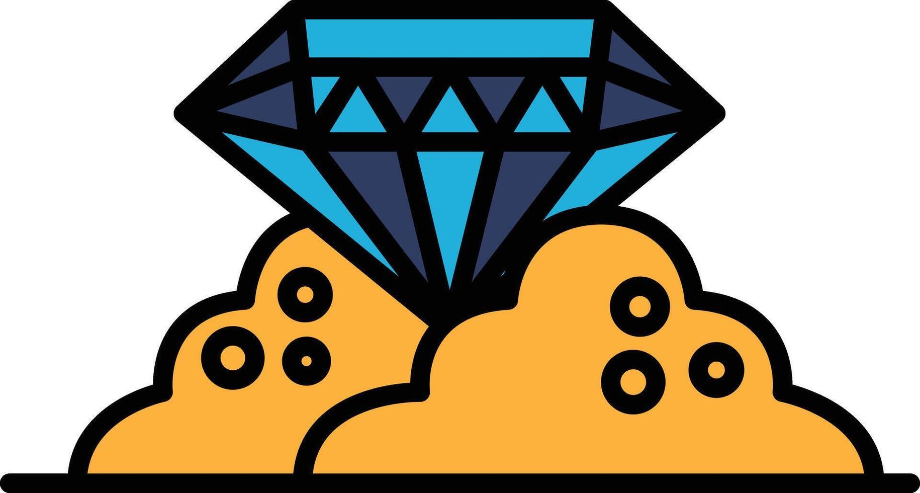 diamond is on top of a pile of rocks vector