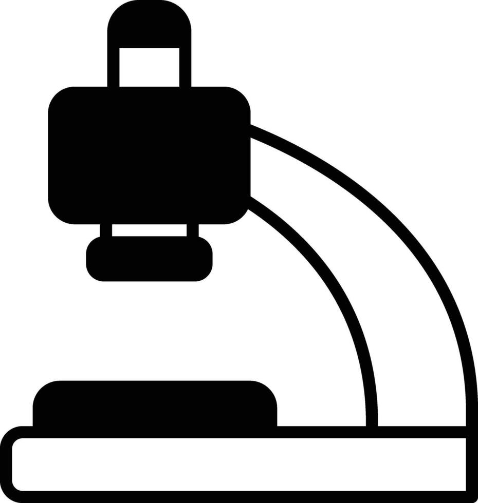 A black and white drawing of a microscope vector