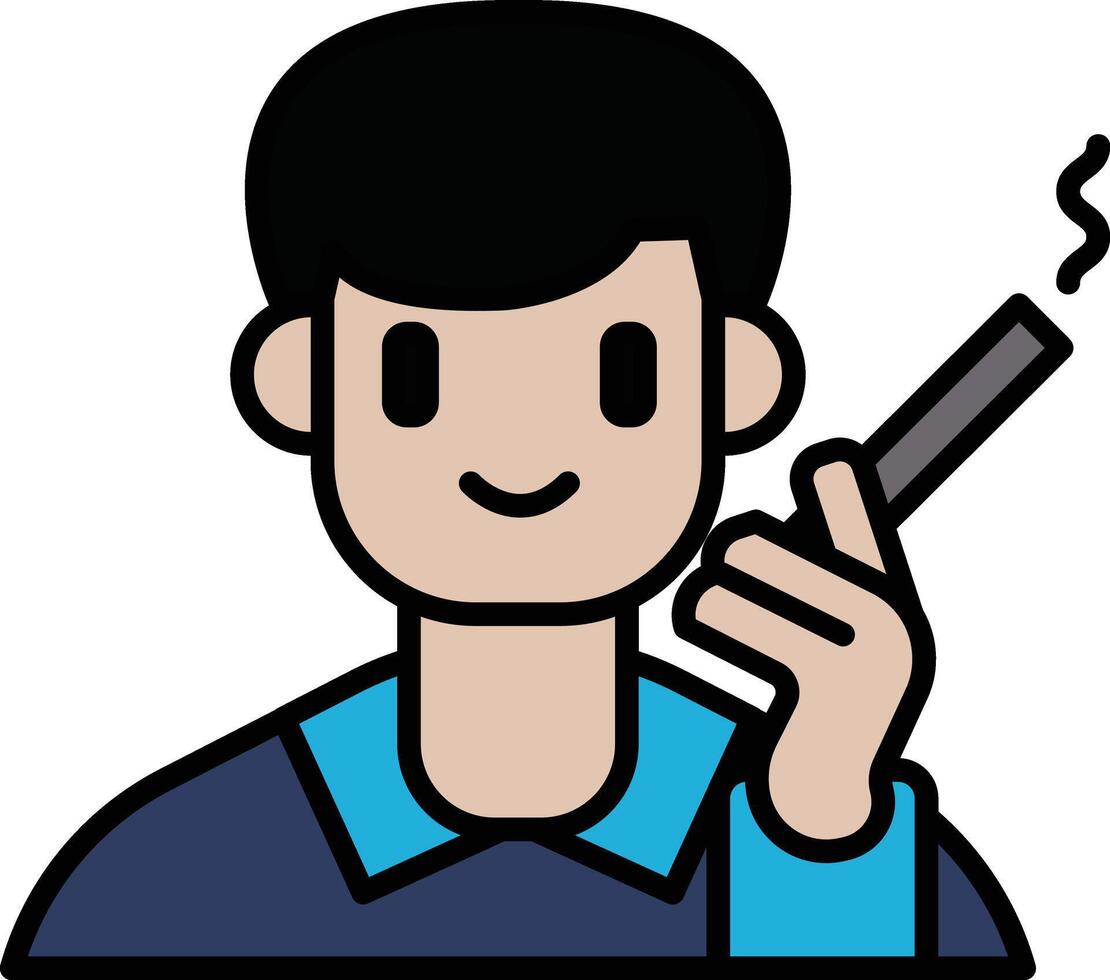 A man is smoking a cigarette and smiling vector
