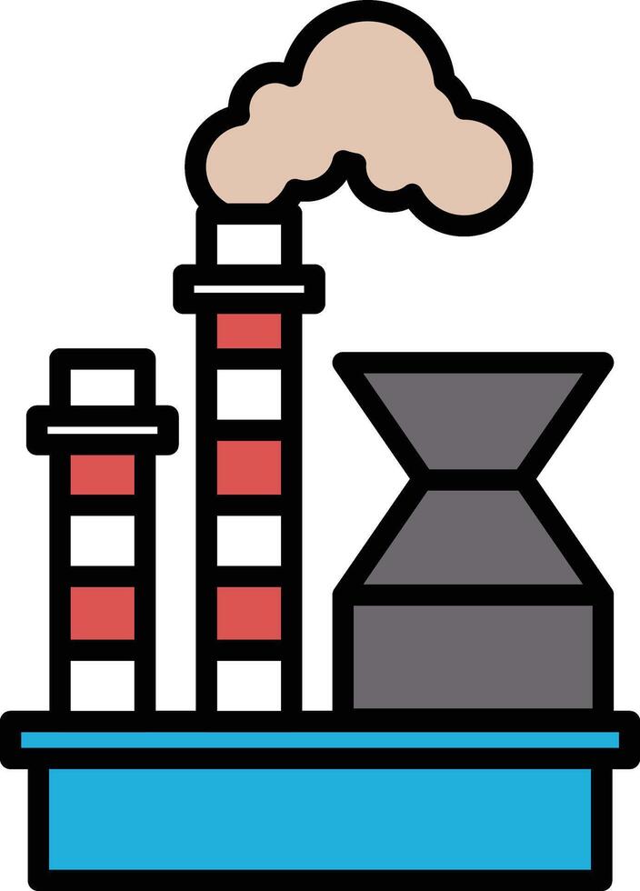 black and white drawing of a factory with a house next to it vector