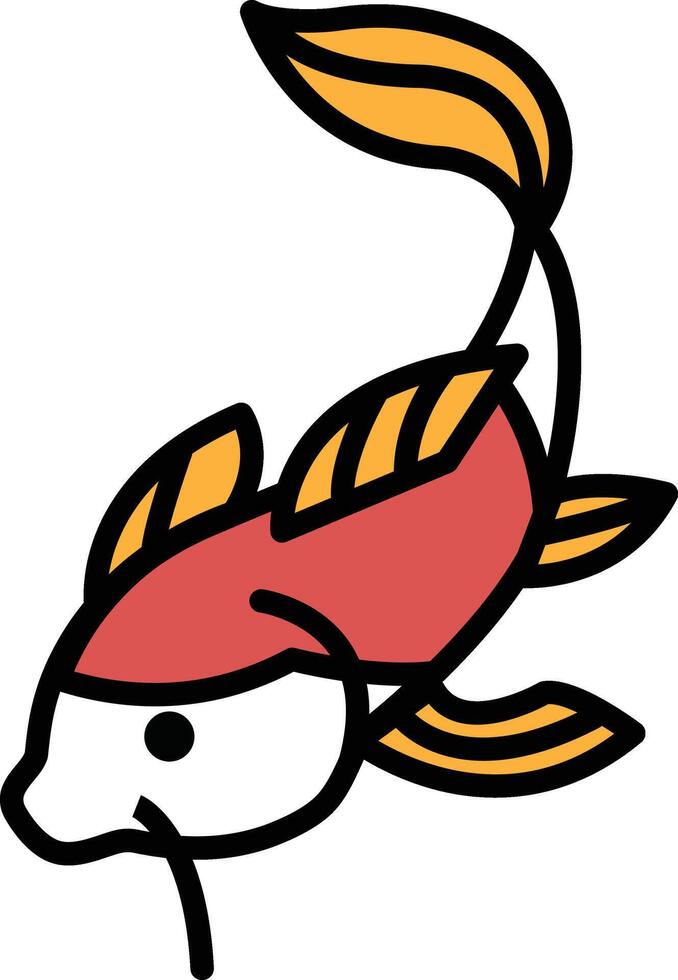 A black and white drawing of a fish with a black cap on its head vector