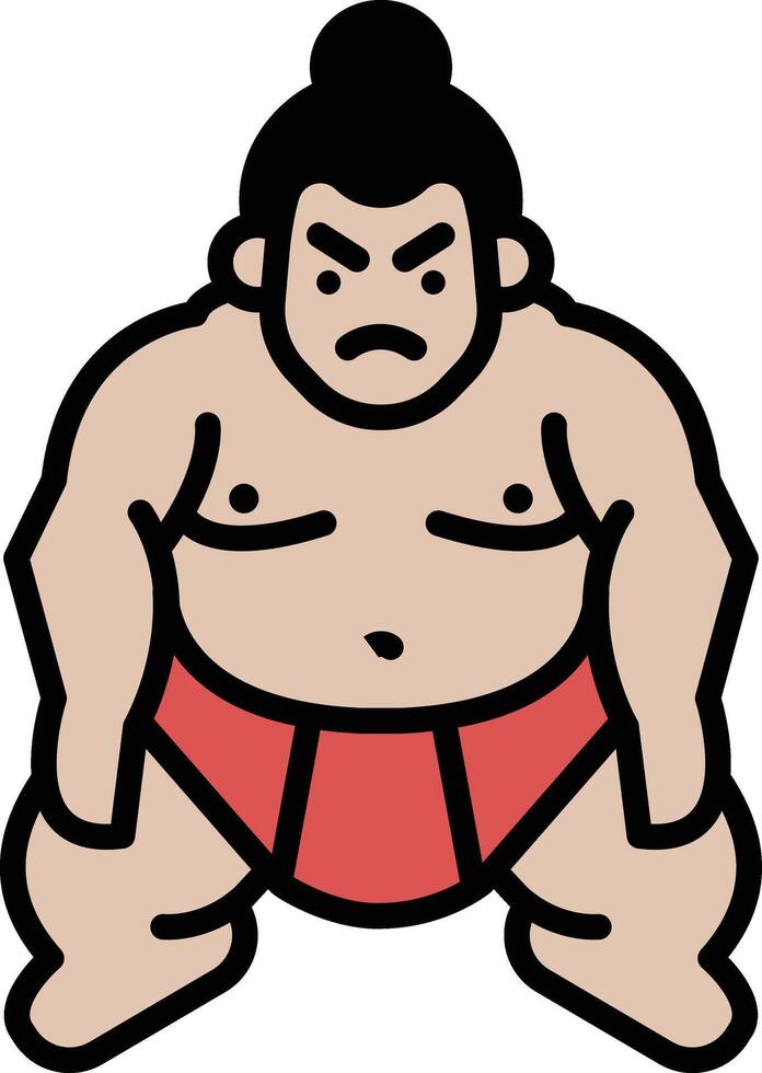 Sumo icon in line style vector