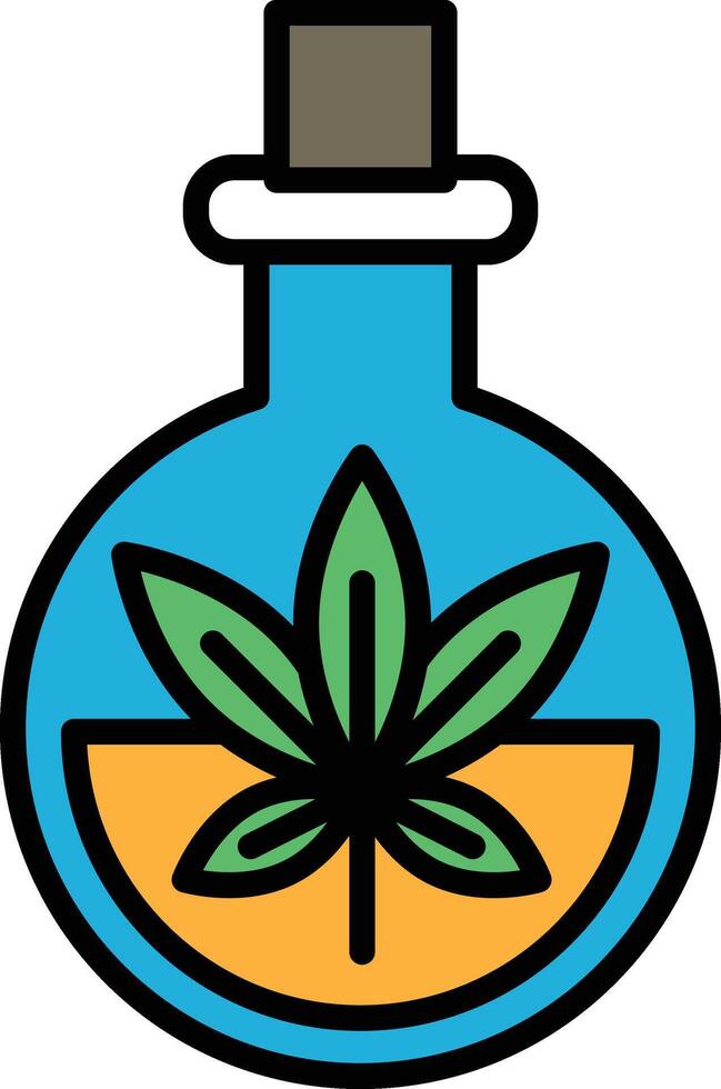 A black and white drawing of a bottle of marijuana vector
