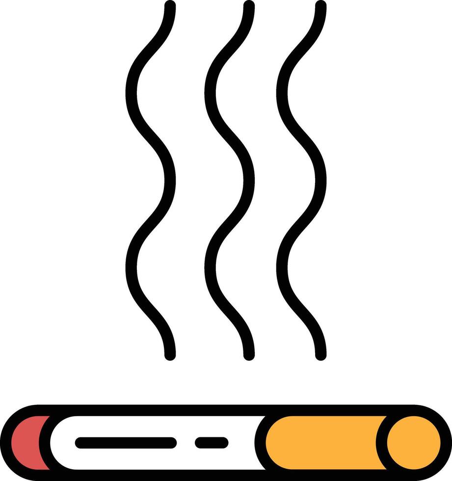 A cigarette is shown with smoke coming out of it vector