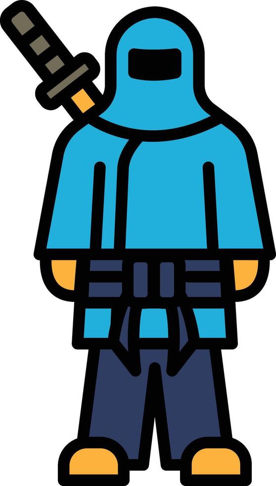 Ninja icon or logo in line style vector