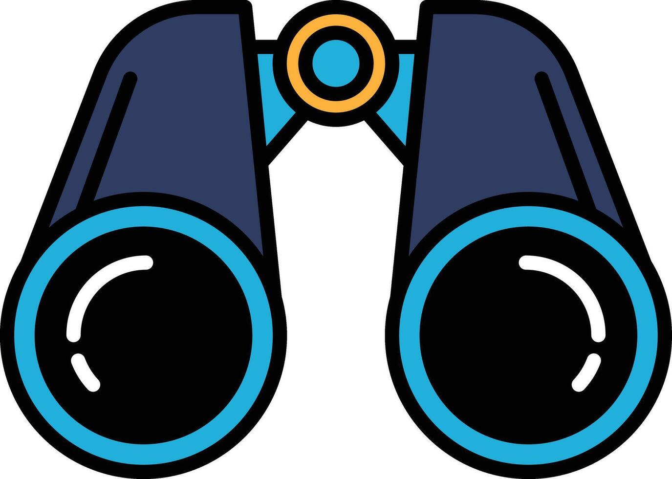 A pair of black and white binoculars vector