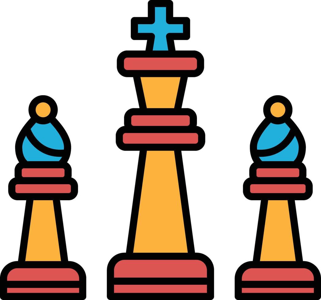 Three chess pieces are shown in a black and white image vector