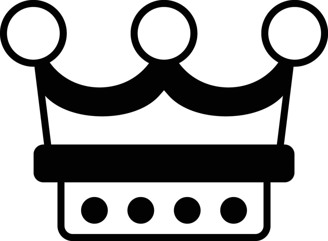 A crown with three circles on top and three circles on the bottom vector