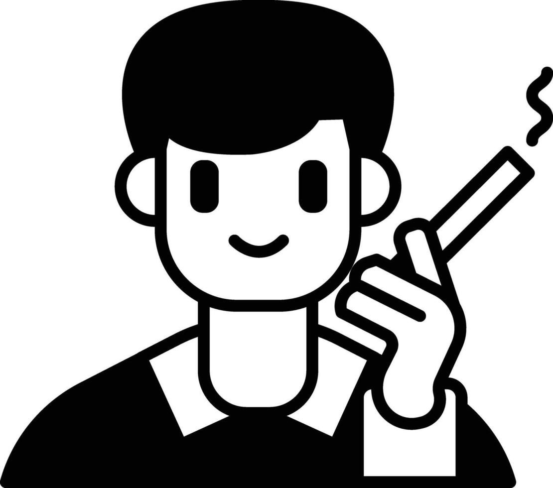 A man is smoking a cigarette and smiling vector