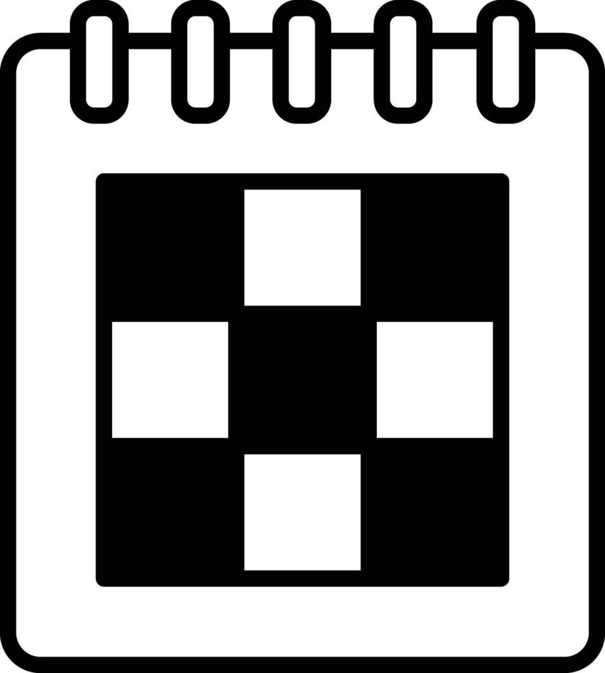 A calendar with a black and white design and a cross in the center vector