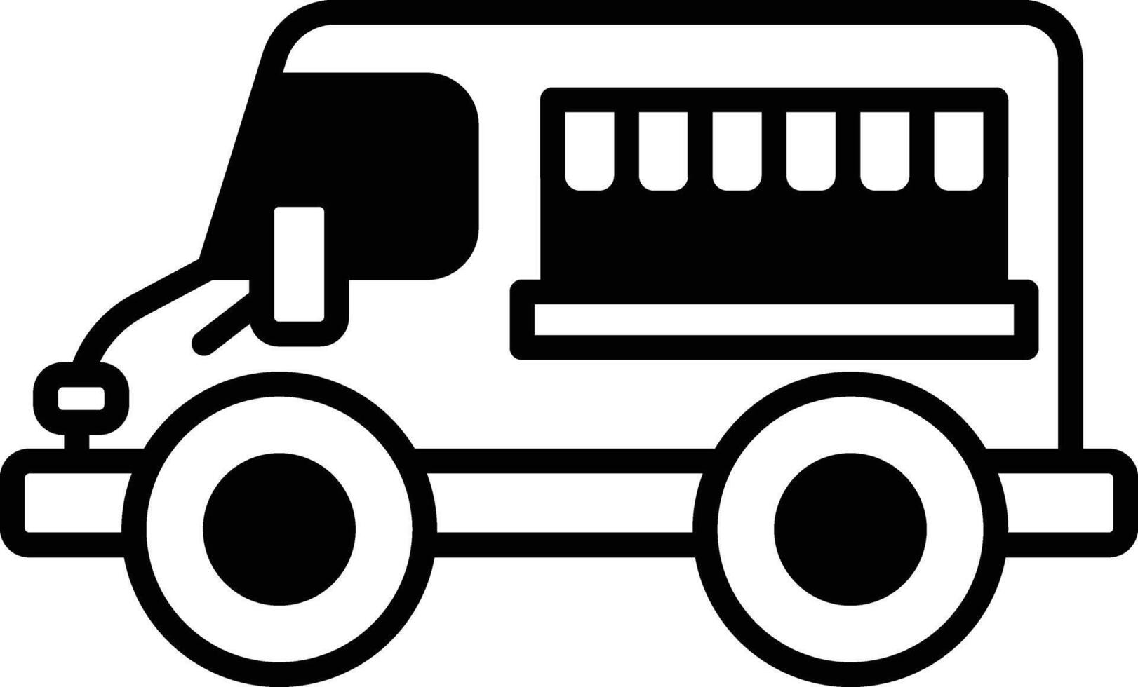 A black and white truck with a window and a door vector