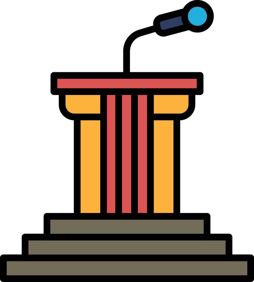 A microphone is on top of a podium vector