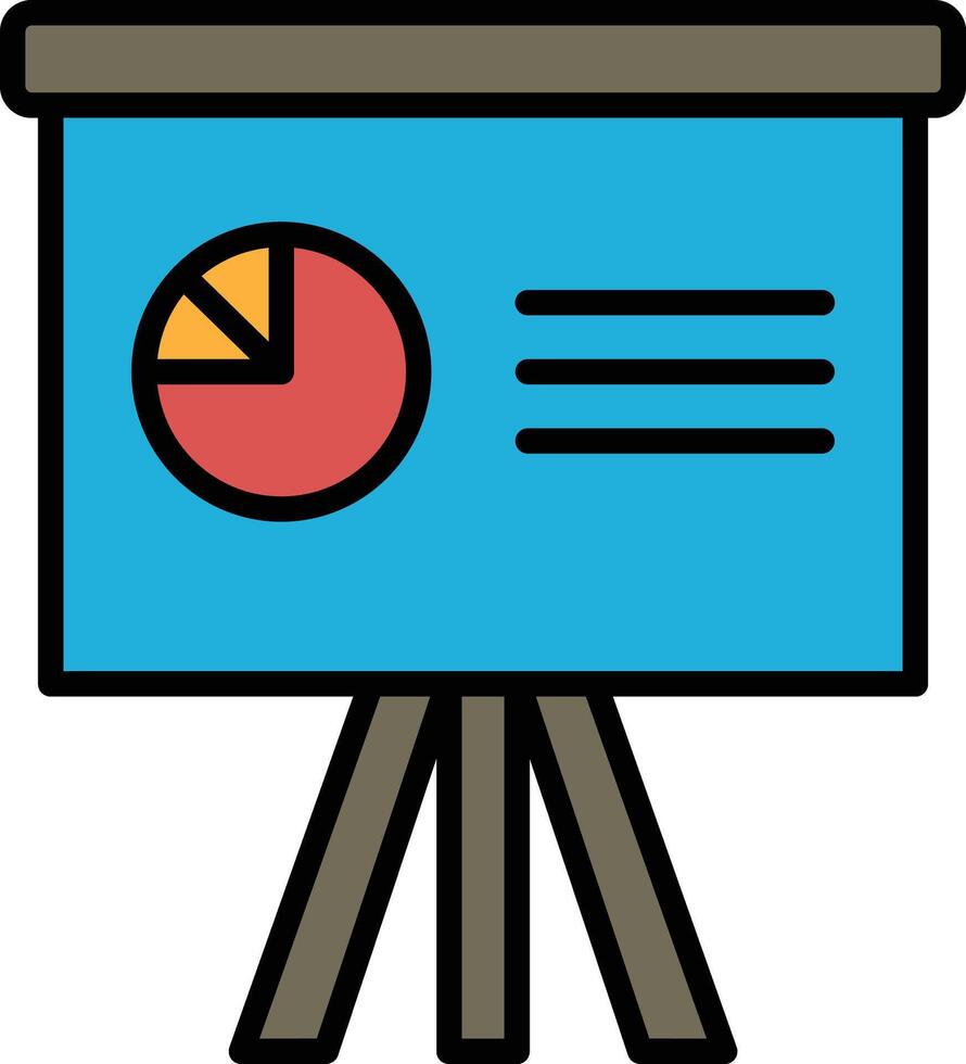 A black and white image of a white board with a pie chart on it vector